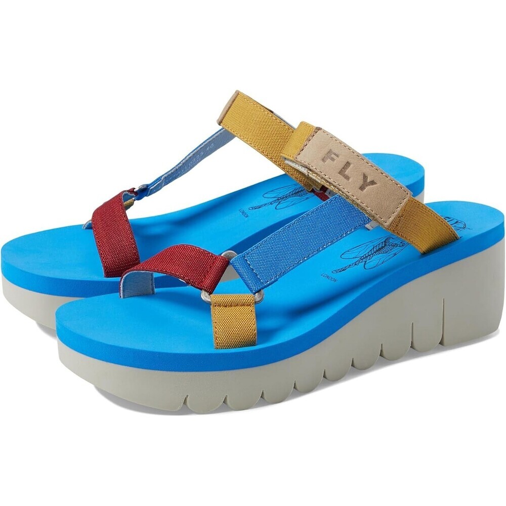 Fly London T-Strap Sandals Women's 8-8.5 Cloud Multi Open Toe Platform ZOGG2176